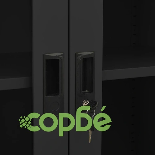 Офис шкаф, антрацит, 90x40x180 см, стомана и закалено стъкло на топ цена от sorbe.bg Офис шкаф, антрацит, 90x40x180 см, стомана и закалено стъкло ➤ топ цена ➤ sorbe.bg