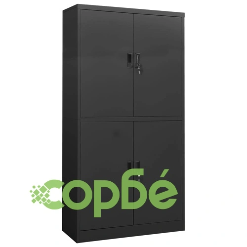 Офис шкаф, антрацит, 90x40x180 см, стомана на топ цена от sorbe.bg Офис шкаф, антрацит, 90x40x180 см, стомана ➤ топ цена ➤ sorbe.bg