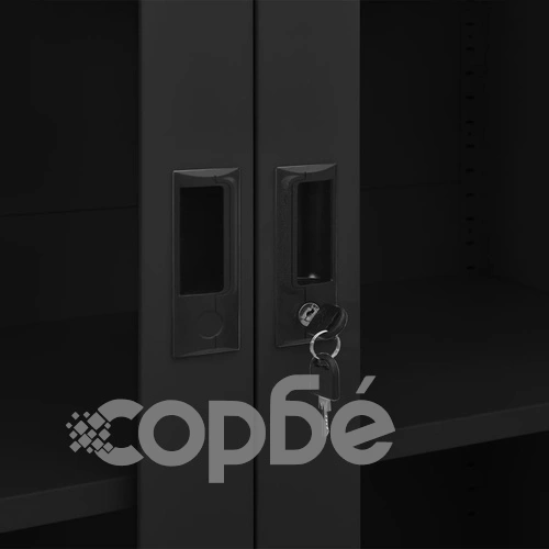 Офис шкаф, черен, 90x40x180 см, стомана на топ цена от sorbe.bg Офис шкаф, черен, 90x40x180 см, стомана ➤ топ цена ➤ sorbe.bg