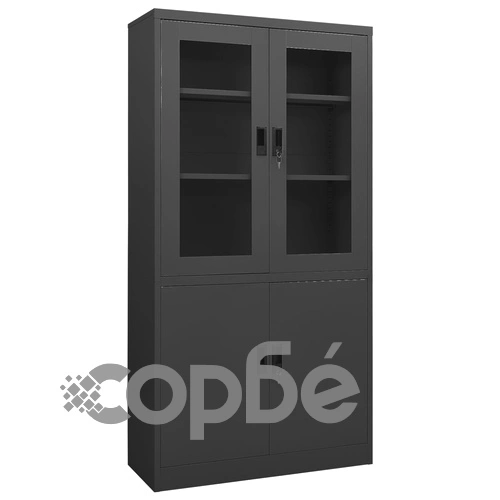 Офис шкаф, антрацит, 90x40x180 см, стомана на топ цена от sorbe.bg Офис шкаф, антрацит, 90x40x180 см, стомана ➤ топ цена ➤ sorbe.bg