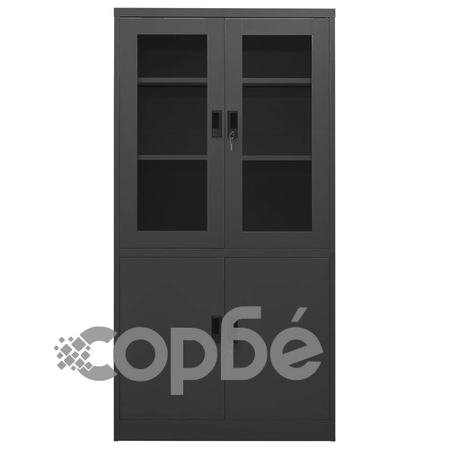 Офис шкаф, антрацит, 90x40x180 см, стомана на топ цена от sorbe.bg Офис шкаф, антрацит, 90x40x180 см, стомана ➤ топ цена ➤ sorbe.bg