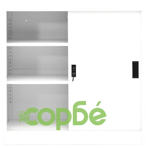 Офис шкаф с плъзгаща се врата, бял, 90x40x90 см, стомана на топ цена от sorbe.bg Офис шкаф с плъзгаща се врата, бял, 90x40x90 см, стомана ➤ топ цена ➤ sorbe.bg