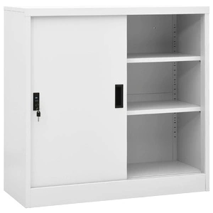 Офис шкаф с плъзгаща се врата, светлосив, 90x40x90 см, стомана