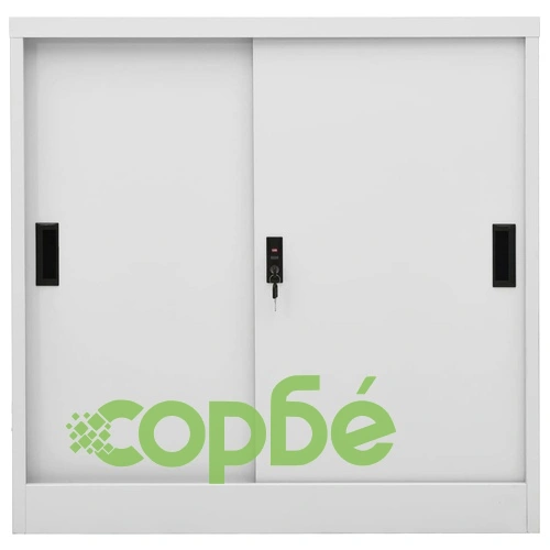 Офис шкаф с плъзгаща се врата, светлосив, 90x40x90 см, стомана на топ цена от sorbe.bg Офис шкаф с плъзгаща се врата, светлосив, 90x40x90 см, стомана ➤ топ цена ➤ sorbe.bg