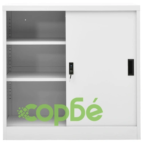 Офис шкаф с плъзгаща се врата, светлосив, 90x40x90 см, стомана на топ цена от sorbe.bg Офис шкаф с плъзгаща се врата, светлосив, 90x40x90 см, стомана ➤ топ цена ➤ sorbe.bg