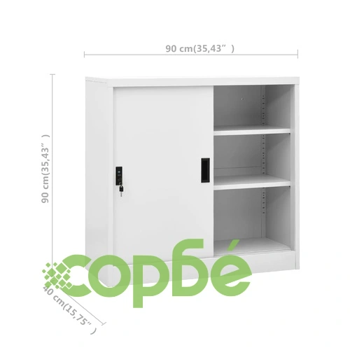 Офис шкаф с плъзгаща се врата, светлосив, 90x40x90 см, стомана на топ цена от sorbe.bg Офис шкаф с плъзгаща се врата, светлосив, 90x40x90 см, стомана ➤ топ цена ➤ sorbe.bg