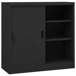 Офис шкаф с плъзгаща се врата, антрацит, 90x40x90 см, стомана