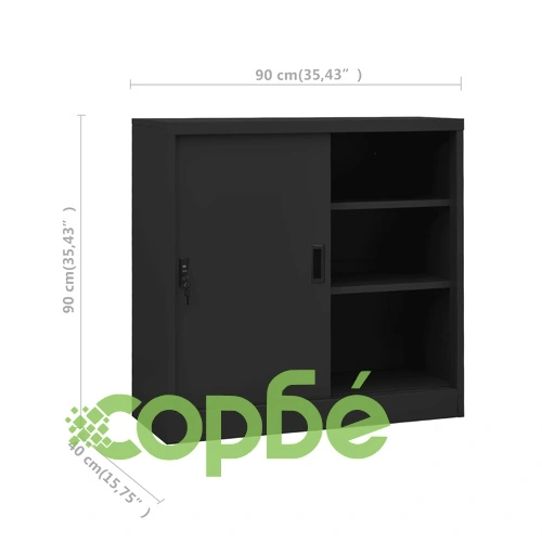 Офис шкаф с плъзгаща се врата, антрацит, 90x40x90 см, стомана на топ цена от sorbe.bg Офис шкаф с плъзгаща се врата, антрацит, 90x40x90 см, стомана ➤ топ цена ➤ sorbe.bg