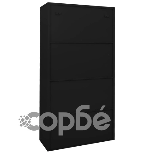 Офис шкаф с плъзгаща се врата, черен, 90x40x180 см, стомана на топ цена от sorbe.bg Офис шкаф с плъзгаща се врата, черен, 90x40x180 см, стомана ➤ топ цена ➤ sorbe.bg