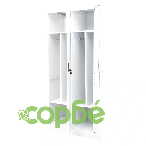 Гардероб, бял, 80x50x180 см, стомана ➤ топ цена ➤ sorbe.bg