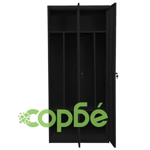 Гардероб, черен, 80x50x180 см, стомана ➤ топ цена ➤ sorbe.bg