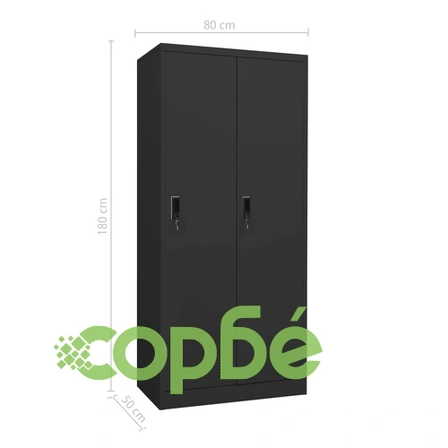 Гардероб, антрацит, 80x50x180 см, стомана ➤ топ цена ➤ sorbe.bg