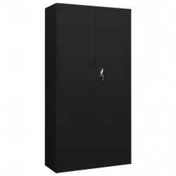 Заключващ се шкаф, черен, 90x40x180 см, стомана