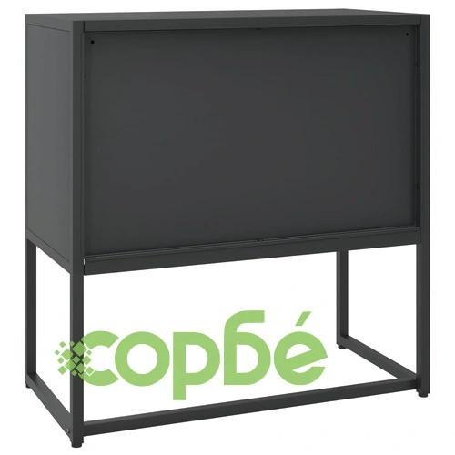 Бюфет, черен, 75x35x75 см, стомана ➤ топ цена ➤ sorbe.bg