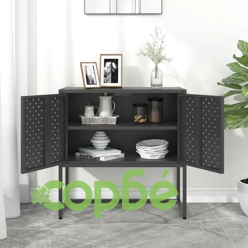 Бюфет, антрацит, 75x35x75 см, стомана ➤ топ цена ➤ sorbe.bg