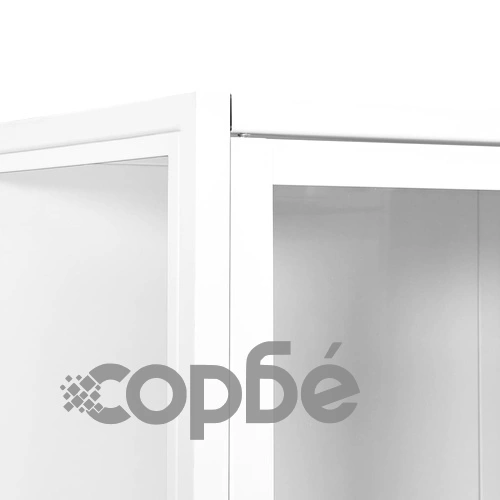 Висок шкаф, бял, 80x35x135 см, стомана и закалено стъкло ➤ топ цена ➤ sorbe.bg