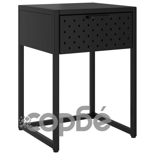 Нощно шкафче, черно, 38х35х54 см, стомана ➤ топ цена ➤ sorbe.bg