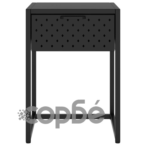 Нощно шкафче, черно, 38х35х54 см, стомана ➤ топ цена ➤ sorbe.bg