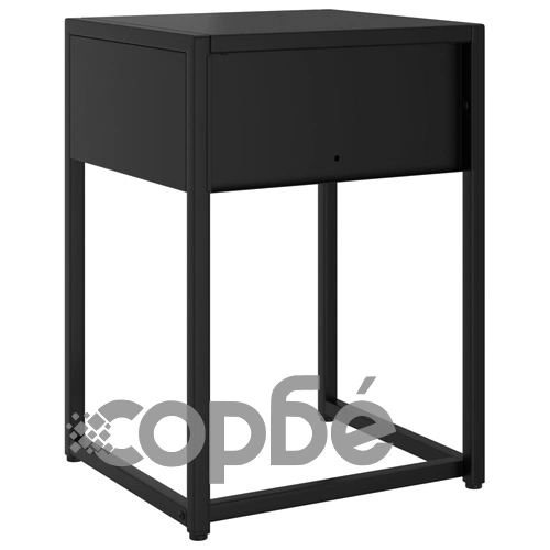 Нощно шкафче, черно, 38х35х54 см, стомана ➤ топ цена ➤ sorbe.bg