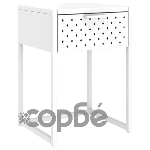 Нощно шкафче, бяло, 38х35х54 см, стомана ➤ топ цена ➤ sorbe.bg