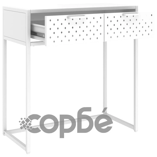 Конзолна маса, бяла, 72x35x75 cм, стомана ➤ топ цена ➤ sorbe.bg