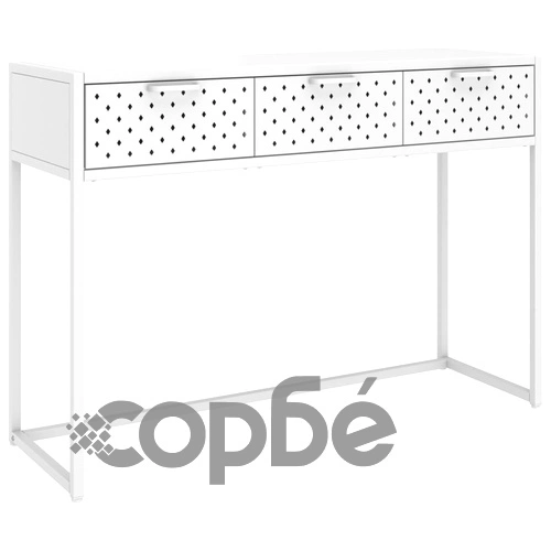Конзолна маса, бяла, 106x35x75 cм, стомана ➤ топ цена ➤ sorbe.bg