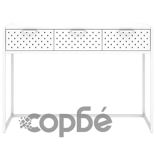 Конзолна маса, бяла, 106x35x75 cм, стомана ➤ топ цена ➤ sorbe.bg