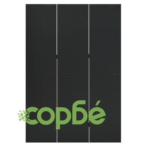 Параван за стая, 3 панела, черен, 120x180 см, стомана ➤ топ цена ➤ sorbe.bg