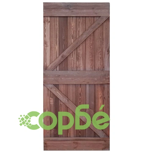 Врата, 90x210 см, борово дърво масив, кафява ➤ топ цена ➤ sorbe.bg