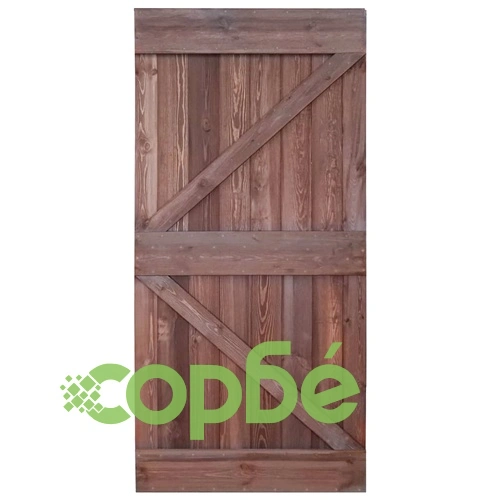 Врата, 100x210 см, борово дърво масив, кафява ➤ топ цена ➤ sorbe.bg