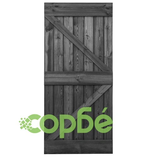 Врата, 90x210 см, борово дърво масив, черна ➤ топ цена ➤ sorbe.bg