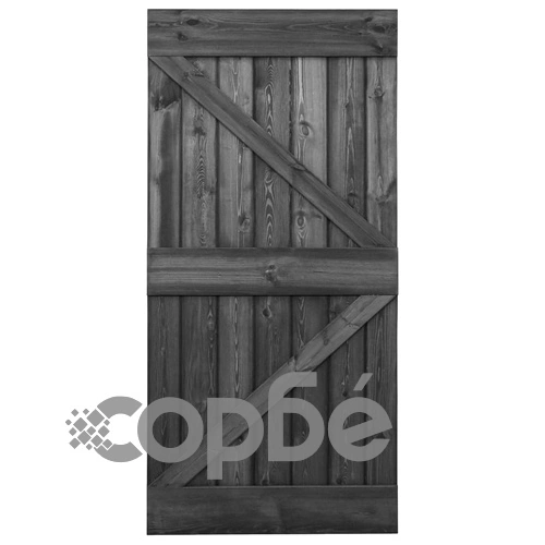 Врата, 100x210 см, борово дърво масив, черна ➤ топ цена ➤ sorbe.bg