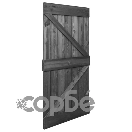 Врата, 100x210 см, борово дърво масив, черна ➤ топ цена ➤ sorbe.bg