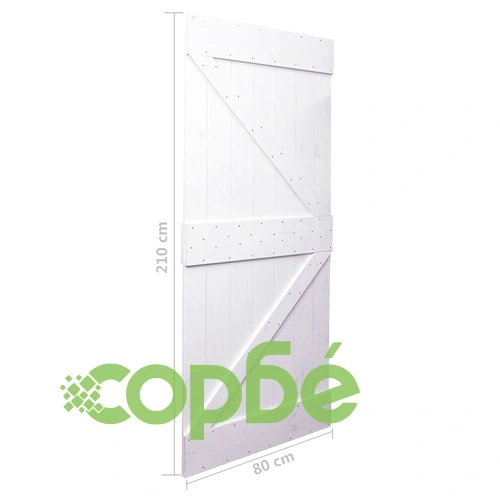 Врата, 80x210 см, борово дърво масив, бяла ➤ топ цена ➤ sorbe.bg