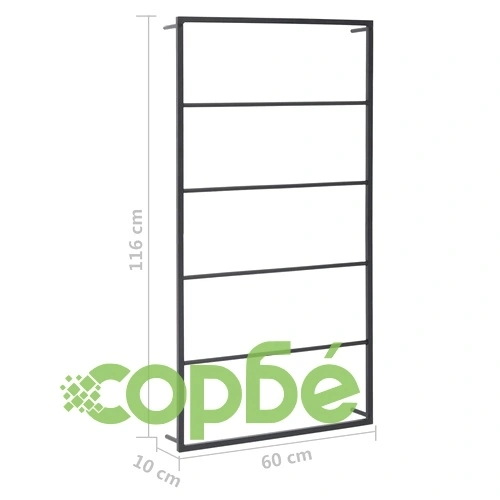 Поставка за кърпи, черна, 60x10x116 см, стомана ➤ топ цена ➤ sorbe.bg