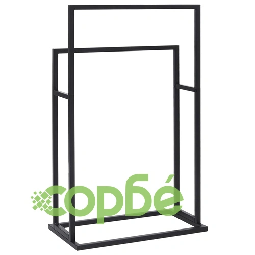 Свободностояща поставка за кърпи, черна, 48x24x78,5 см, желязо ➤ топ цена ➤ sorbe.bg