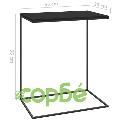 Странична маса, черна, 55x35x66 см, инженерна дървесина ➤ топ цена ➤ sorbe.bg