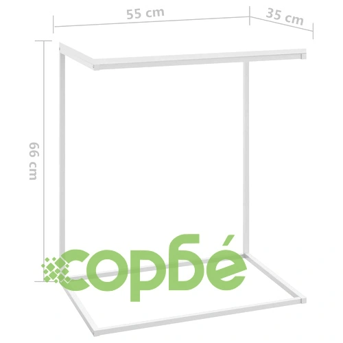 Странична маса, бяла, 55x35x66 см, инженерна дървесина ➤ топ цена ➤ sorbe.bg