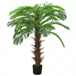 Изкуствена сагова палма със саксия, 140 см, зелена