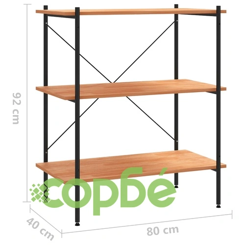 Етажерка с 3 рафта, черно и дъб, 80x40x92 см на топ цена от sorbe.bg Етажерка с 3 рафта, черно и дъб, 80x40x92 см ➤ топ цена ➤ sorbe.bg