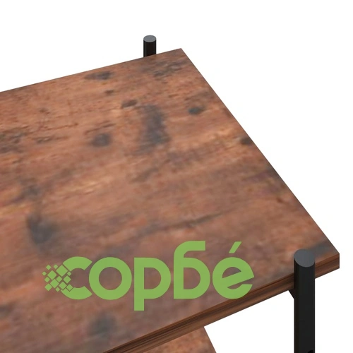 3-етажна етажерка, черно и естествено, 80x40x92 см ➤ топ цена ➤ sorbe.bg