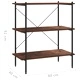 3-етажна етажерка, черно и естествено, 80x40x92 см