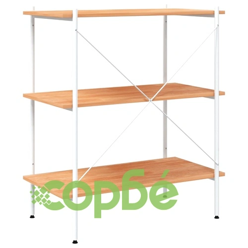 Етажерка с 3 рафта, бяло и дъб, 80x40x92 см на топ цена от sorbe.bg Етажерка с 3 рафта, бяло и дъб, 80x40x92 см ➤ топ цена ➤ sorbe.bg