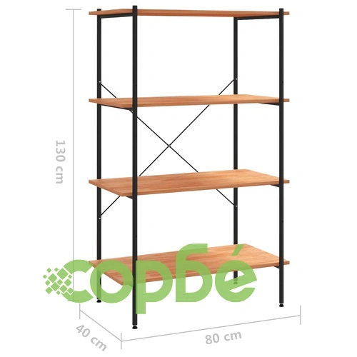 Етажерка с 4 рафта, черно и дъб, 80x40x130 см на топ цена от sorbe.bg Етажерка с 4 рафта, черно и дъб, 80x40x130 см ➤ топ цена ➤ sorbe.bg