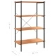 Етажерка с 4 рафта, черно и дъб, 80x40x130 см Етажерка с 4 рафта, черно и дъб, 80x40x130 см