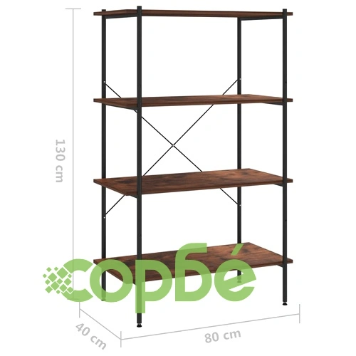 4-етажна етажерка, черно и естествено, 80x40x130 см на топ цена от sorbe.bg 4-етажна етажерка, черно и естествено, 80x40x130 см ➤ топ цена ➤ sorbe.bg