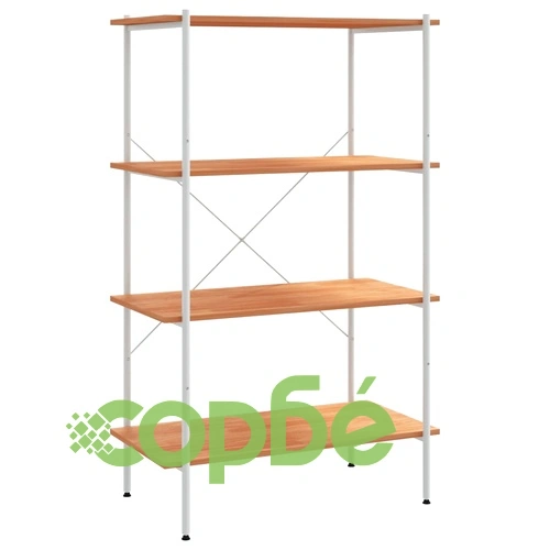 Етажерка с 4 рафта, бяло и дъб, 80x40x130 см на топ цена от sorbe.bg Етажерка с 4 рафта, бяло и дъб, 80x40x130 см ➤ топ цена ➤ sorbe.bg
