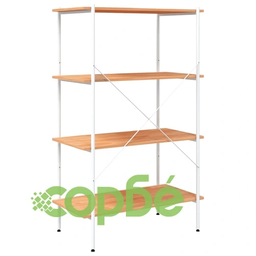 Етажерка с 4 рафта, бяло и дъб, 80x40x130 см на топ цена от sorbe.bg Етажерка с 4 рафта, бяло и дъб, 80x40x130 см ➤ топ цена ➤ sorbe.bg