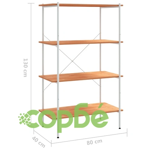 Етажерка с 4 рафта, бяло и дъб, 80x40x130 см на топ цена от sorbe.bg Етажерка с 4 рафта, бяло и дъб, 80x40x130 см ➤ топ цена ➤ sorbe.bg