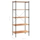 Етажерка с 5 рафта, черна и дъб, 80x40x163 см Етажерка с 5 рафта, черна и дъб, 80x40x163 см